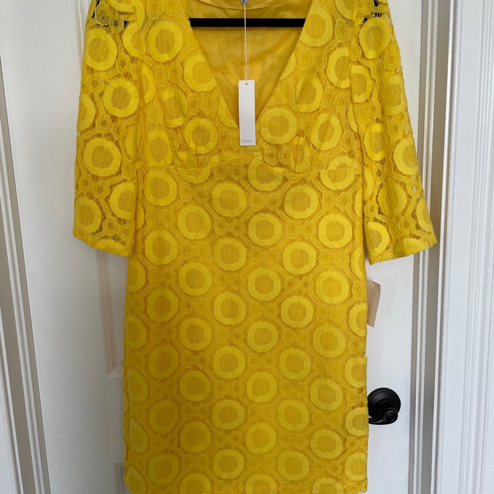 Trina Turk Yellow Lace Dress